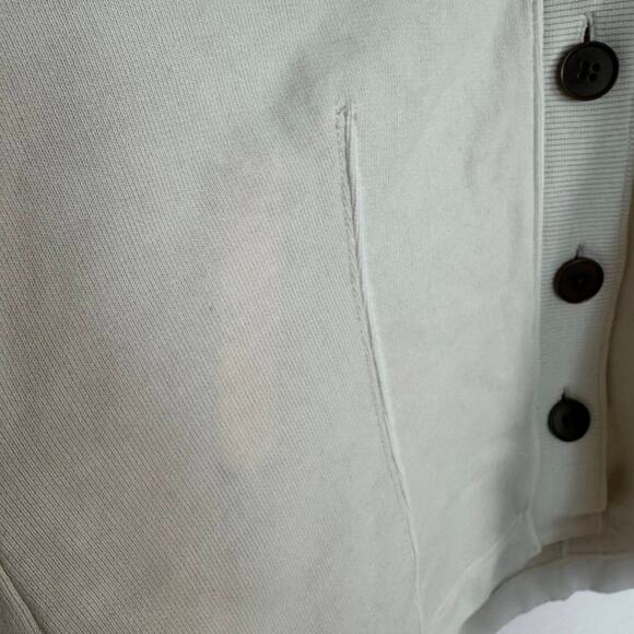 Madewell Waisted Cardigan Sweatshirt WMNS XS Off White Button Up V-neck NU853 LS - Picture 10 of 13